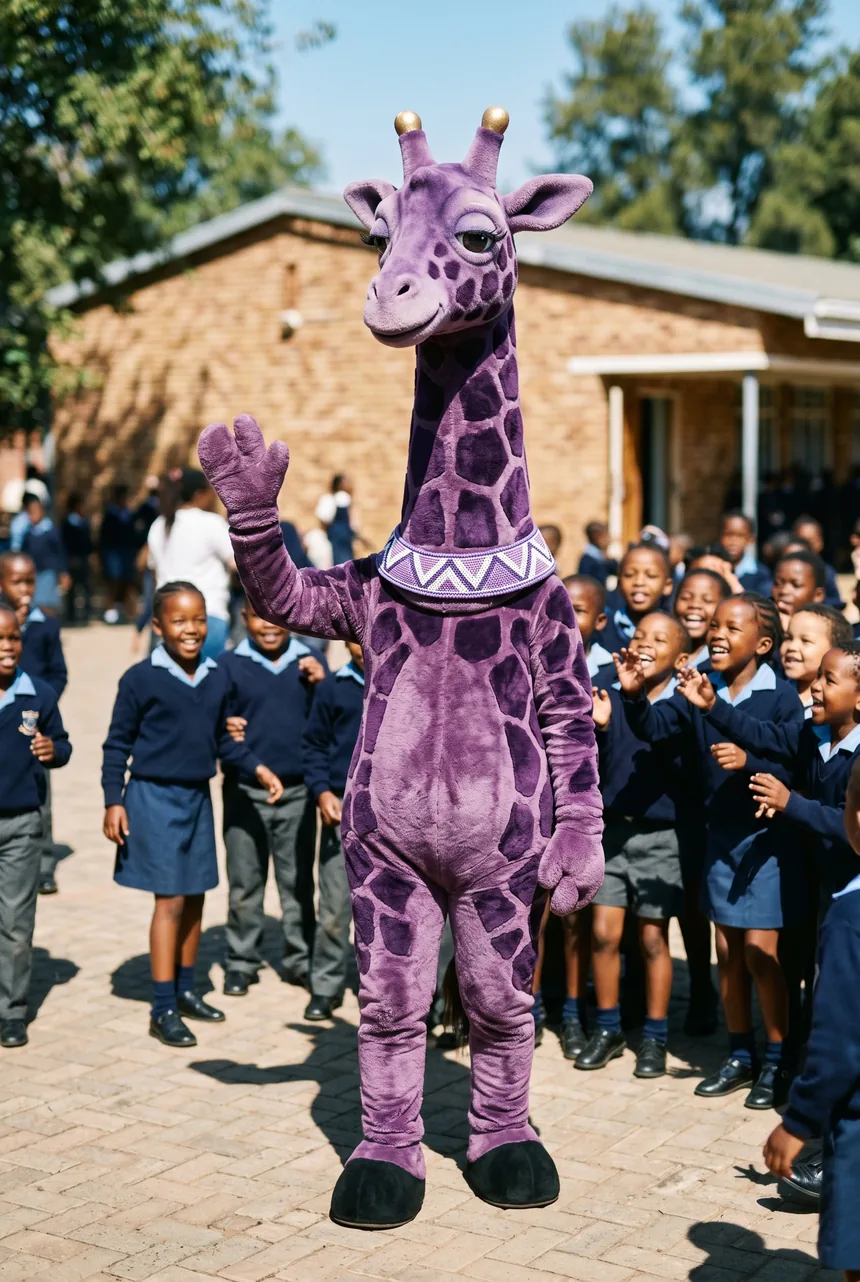 Lenali the giraffe mascot