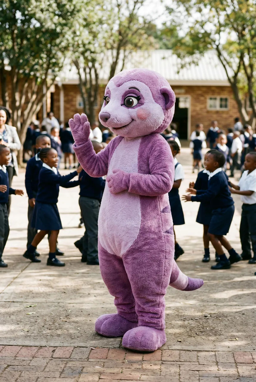 Temi the meerkat mascot